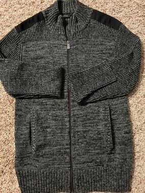 Apt. 9 Men's Charcoal Gray Full-Zip Knit Sweater